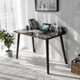 Hanah Home Mesa de estudio Cozy en Nogal con Cristal Templado